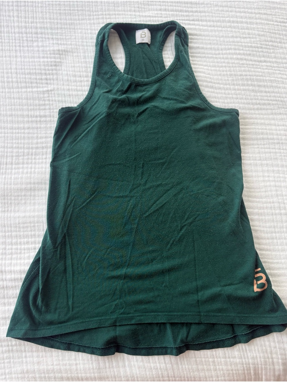 Barre3 Racerback Tank Top in Forest Green Size XS